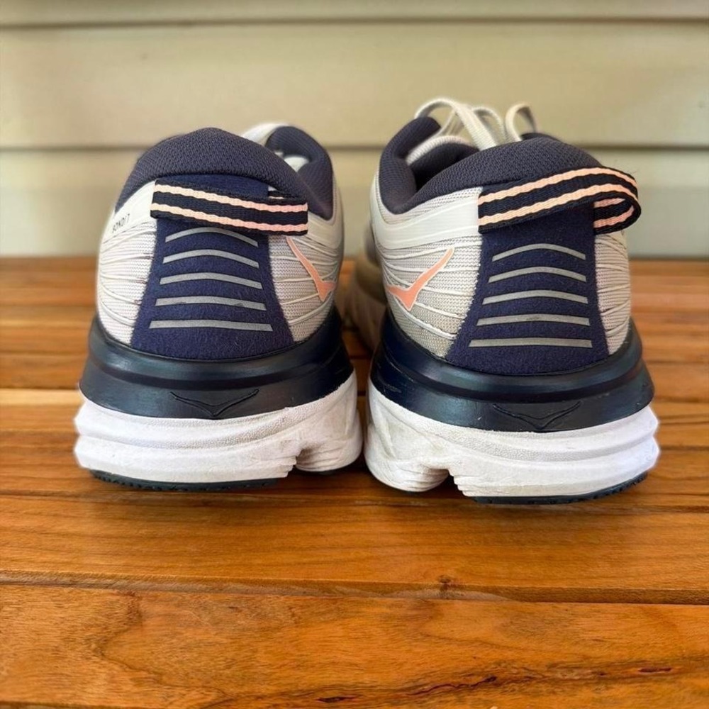 Hoka One One Bondi 7 Lunar Rock Running Walking Shoes Women's 9.5 Sneakers - Picture 4 of 8